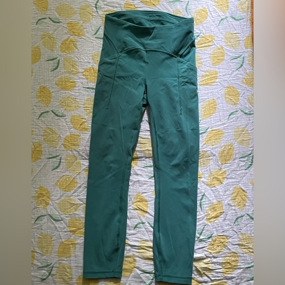 Lululemon Power Thru High Rise Crop 23" Teal Lagoon size 2 - Picture 3 of 6